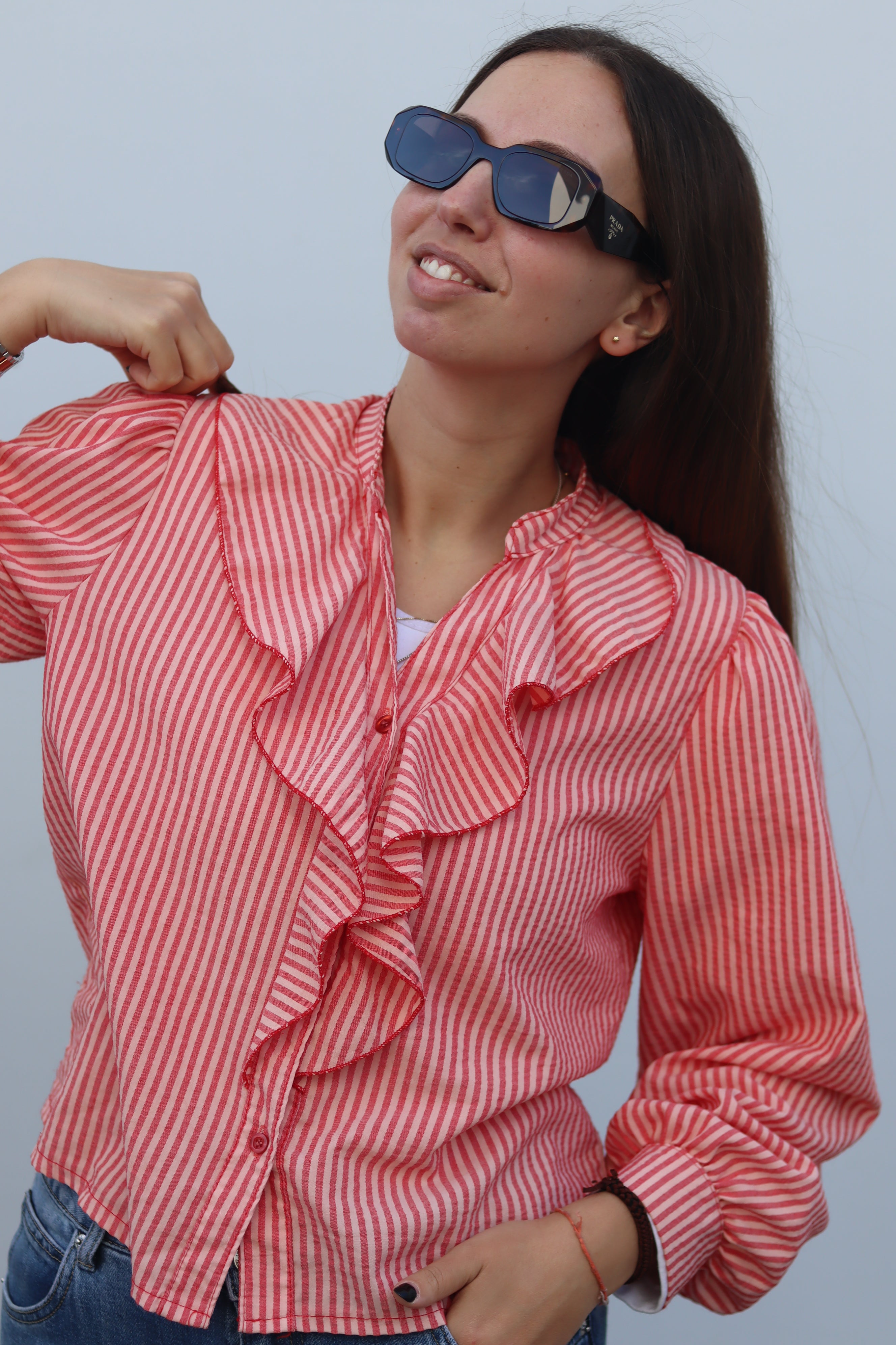 Blusa riscas salmão