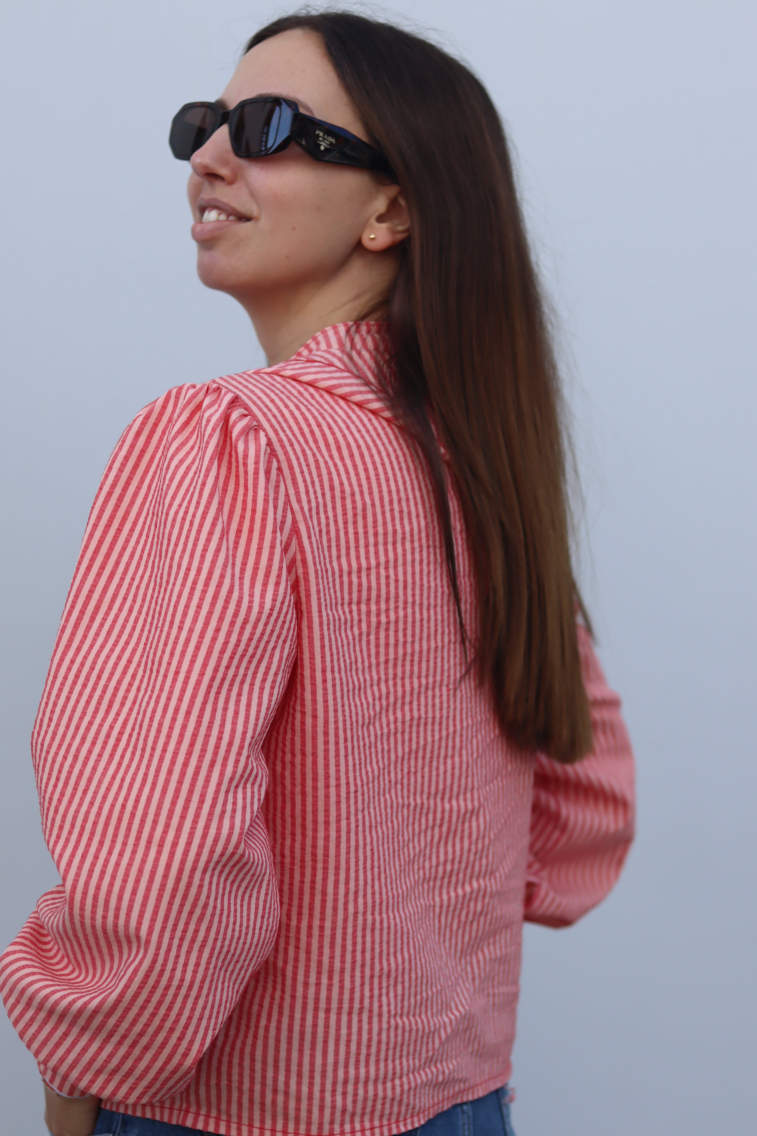 Blusa riscas salmão