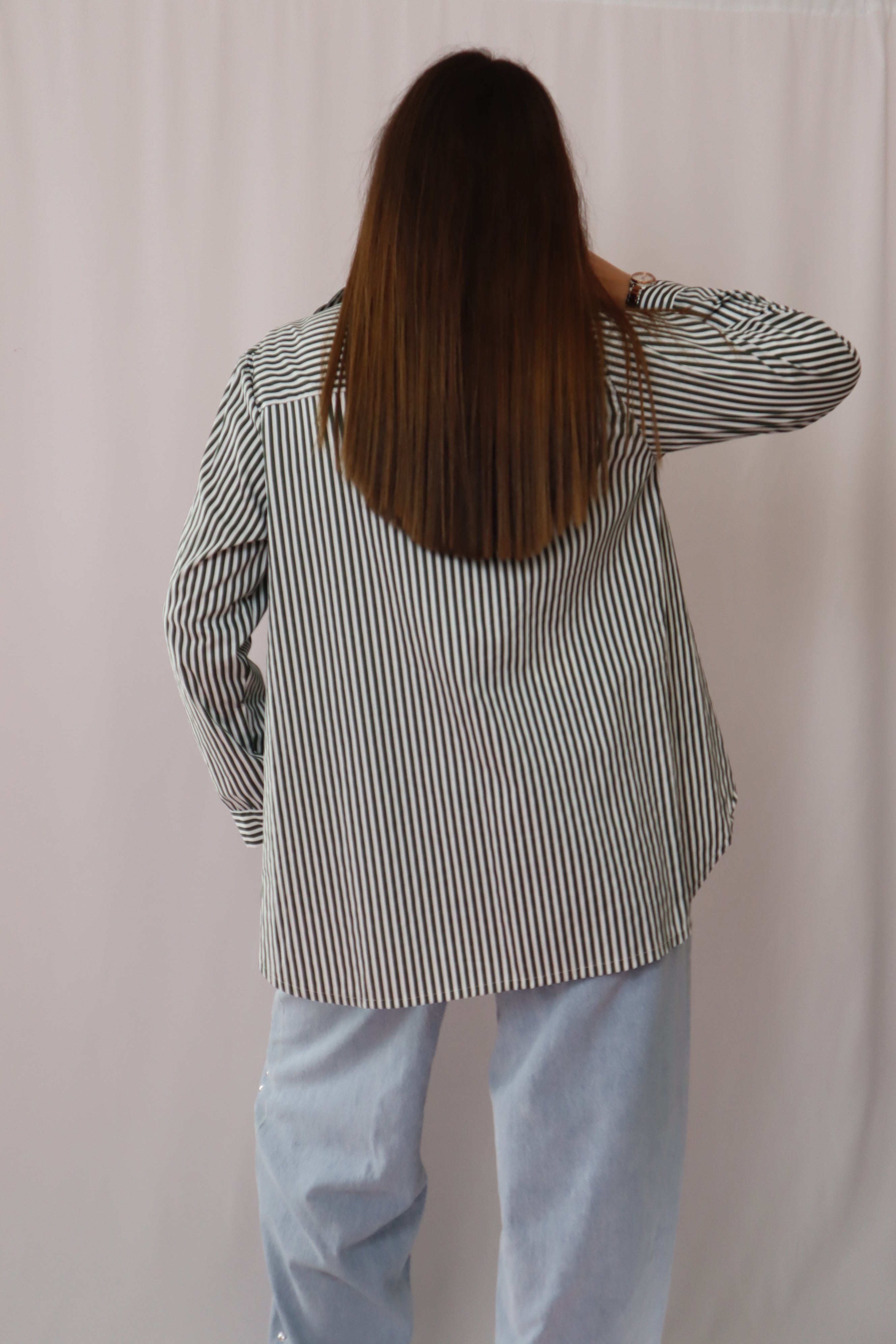 Camisa verde riscas
