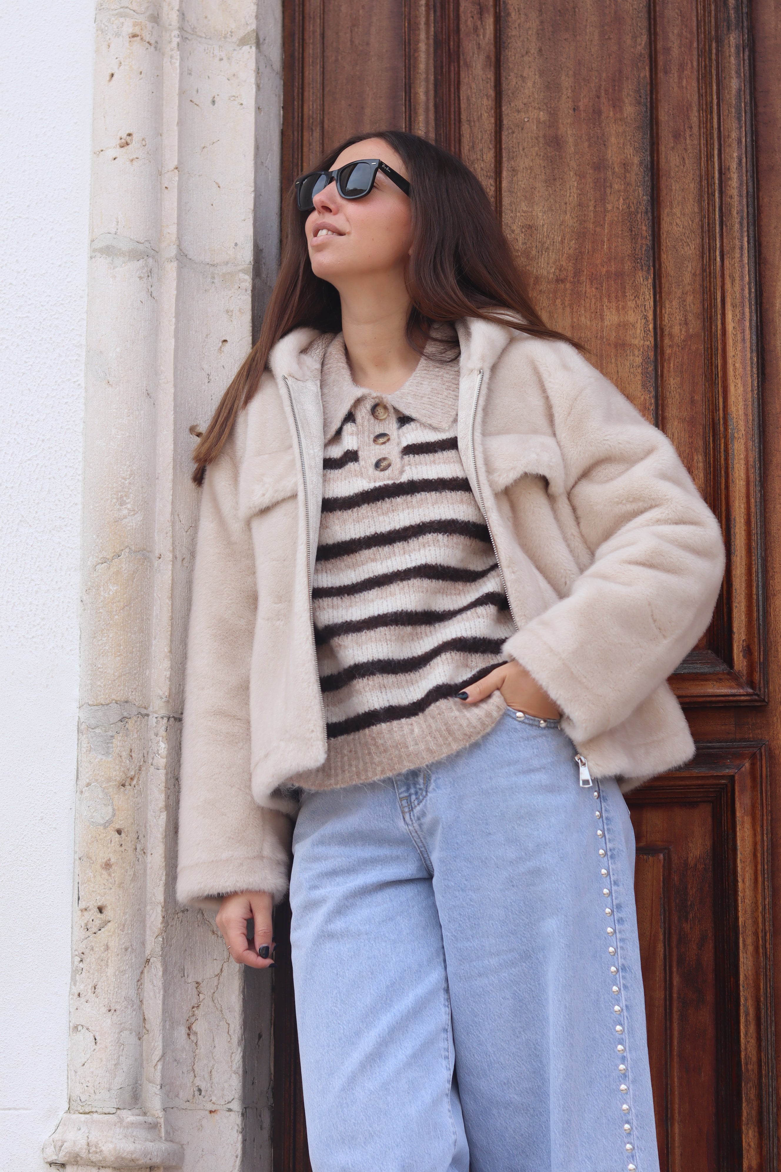 Calças ganga tachas