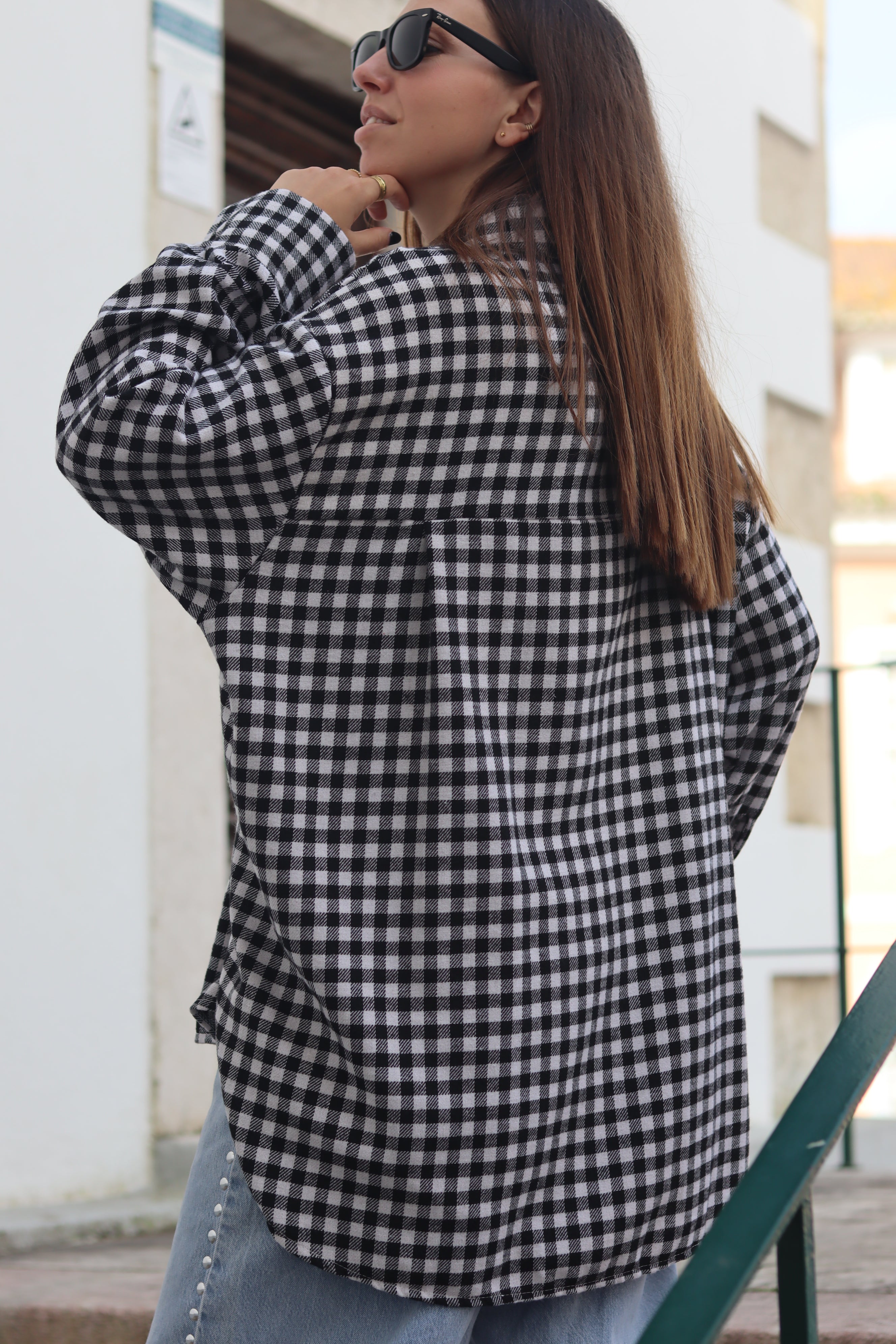 Camisa flanela xadrez com fivela