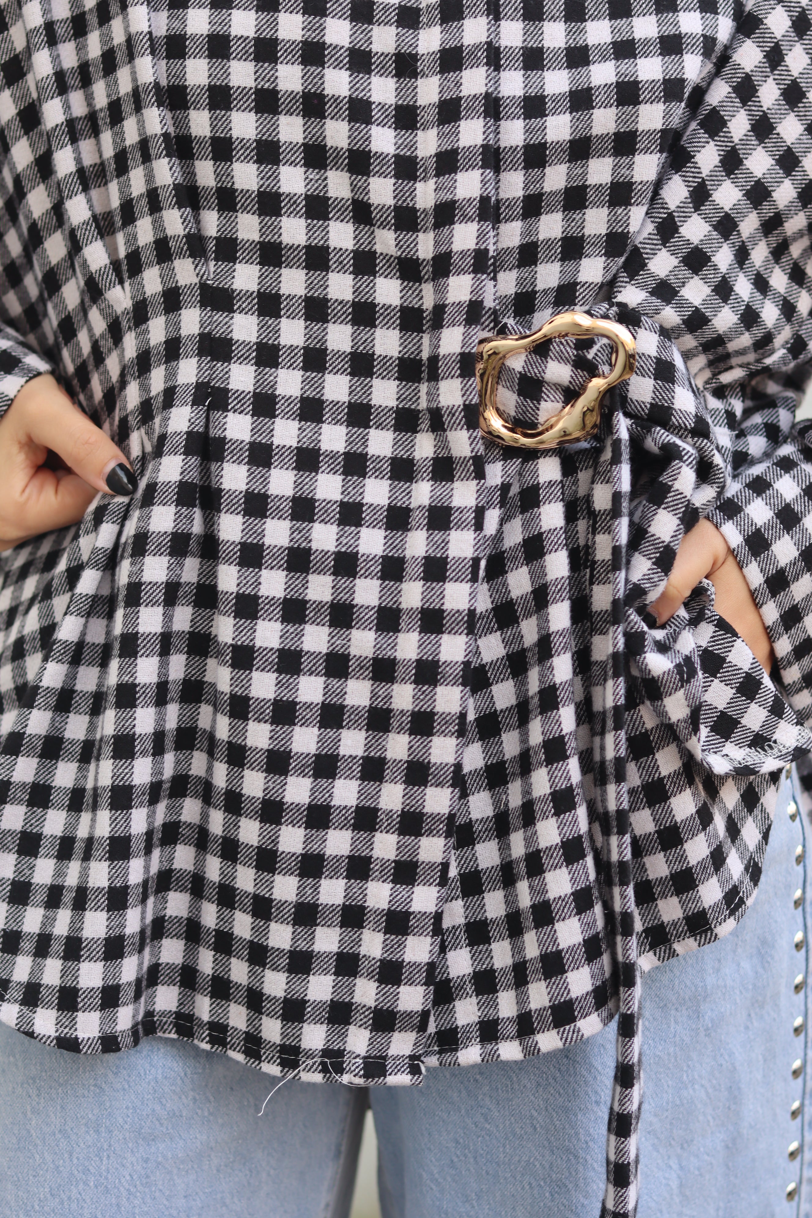 Camisa flanela xadrez com fivela