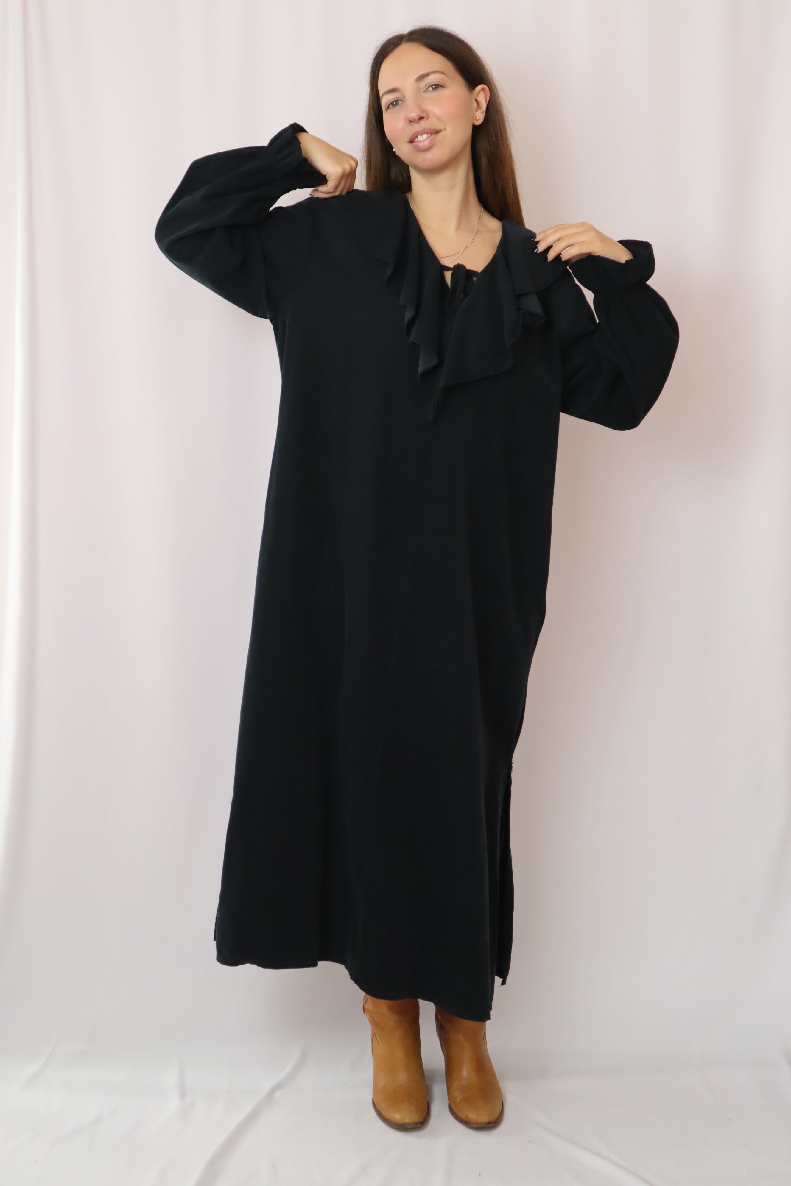 Vestido bombazina preto