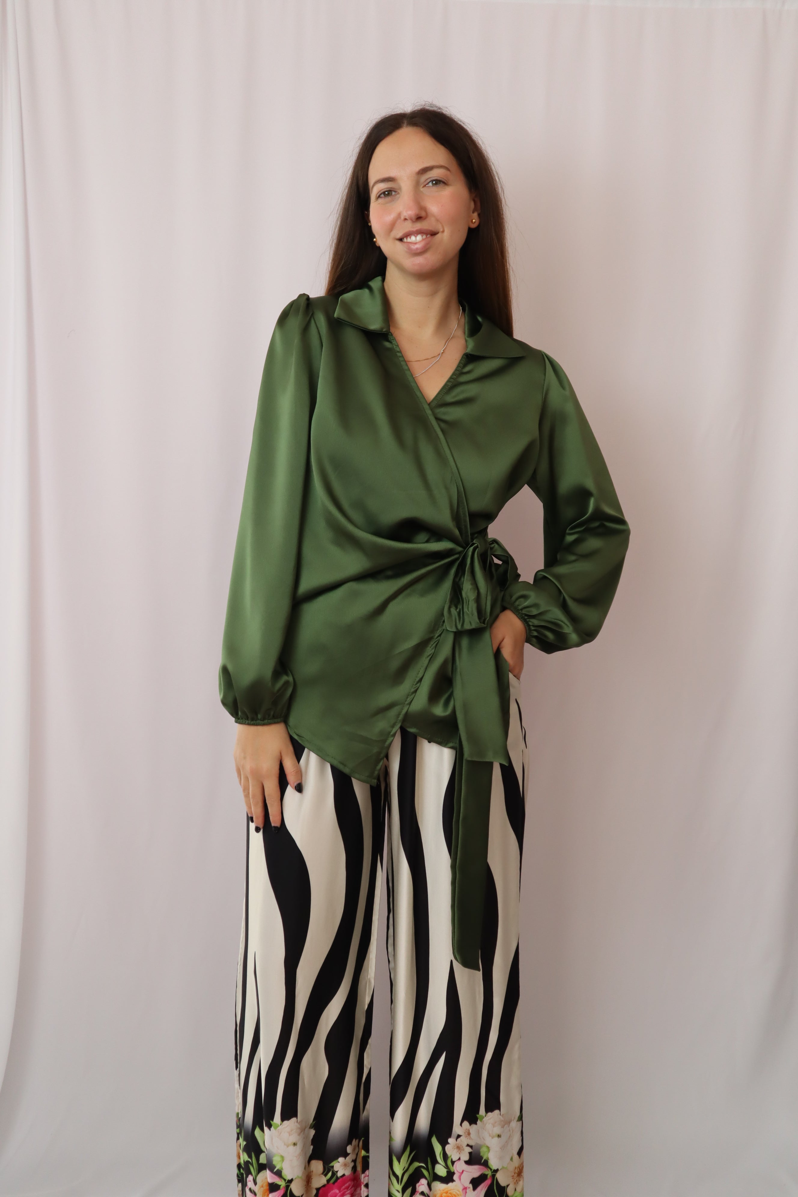 Blusa cruzada verde