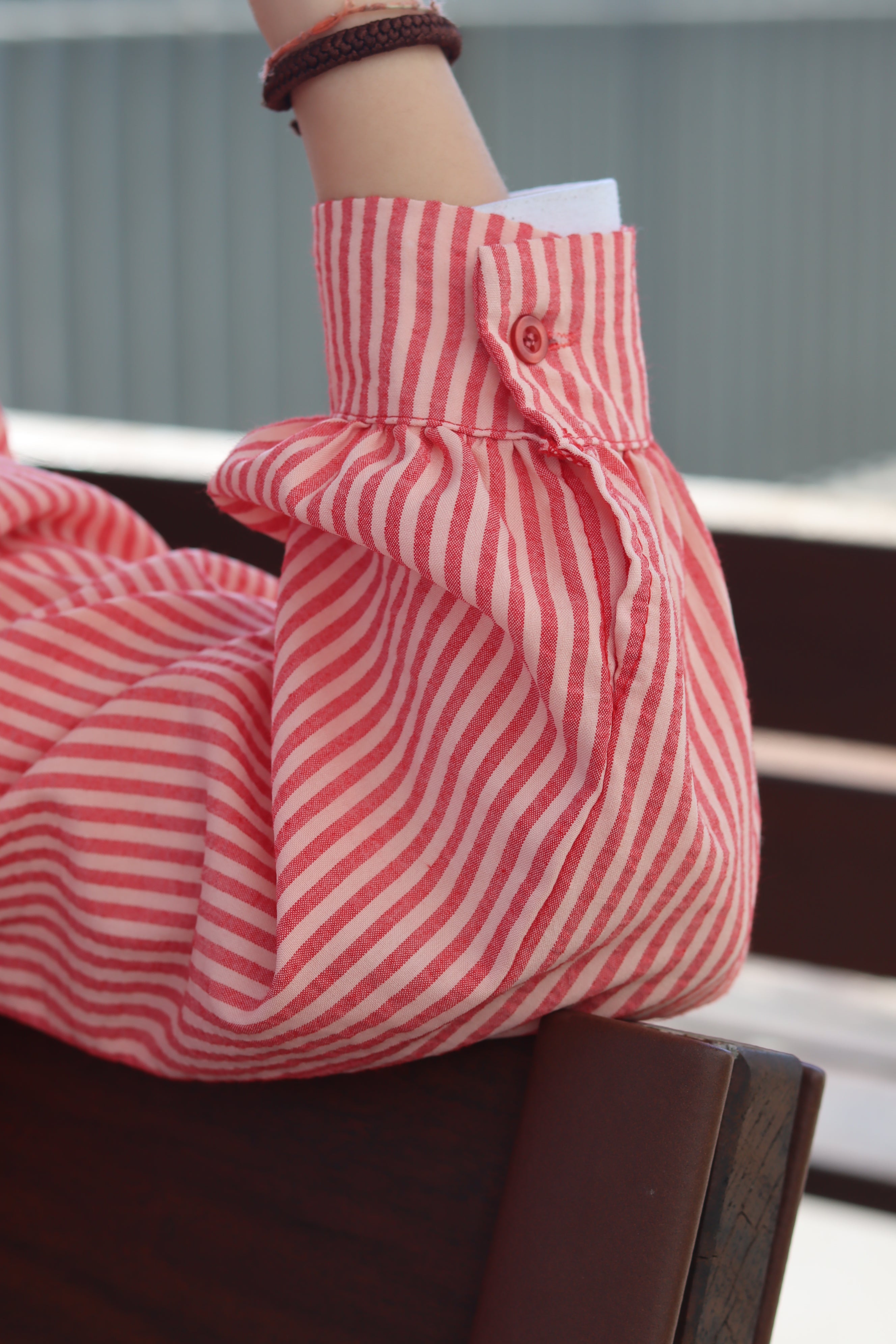 Blusa riscas salmão