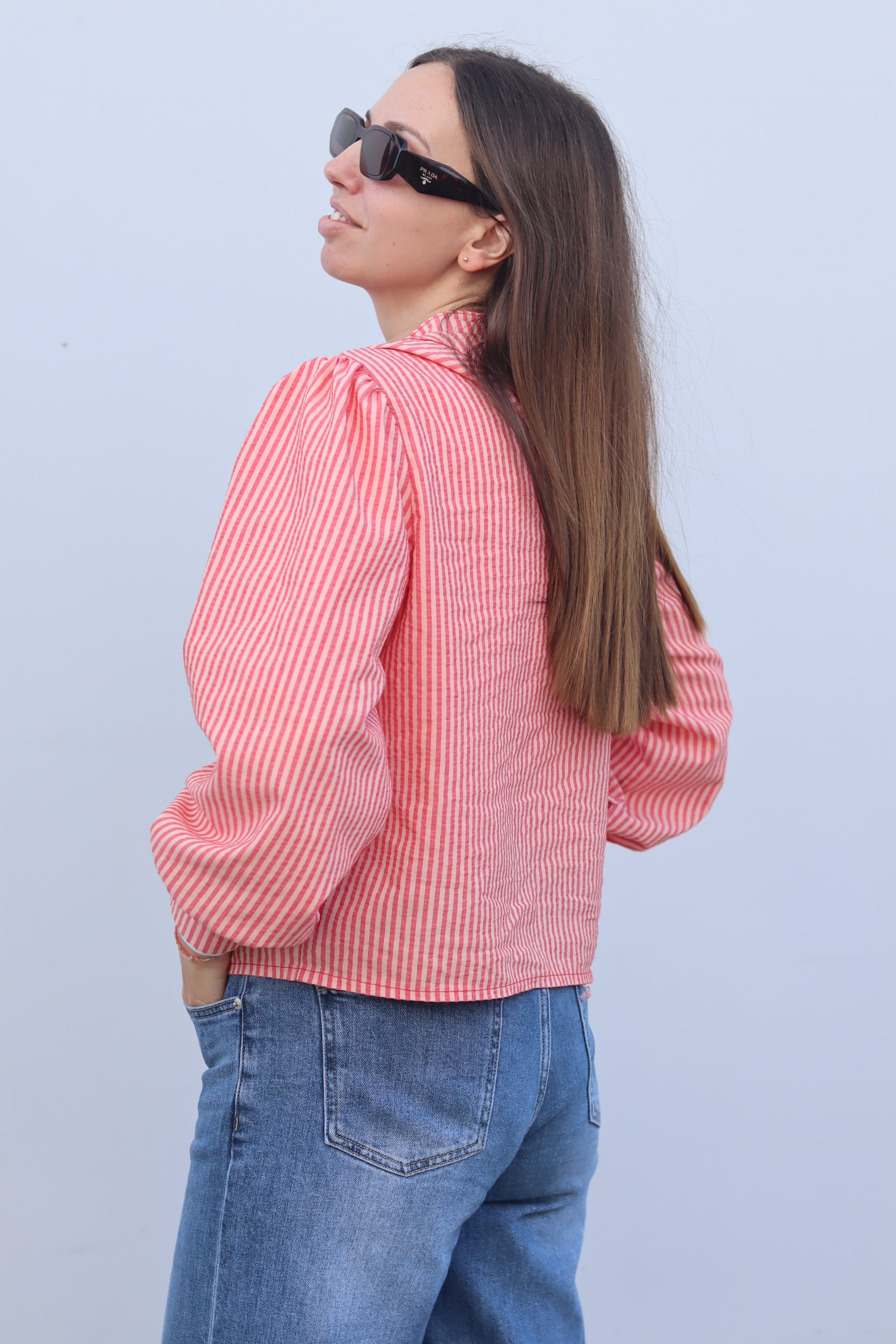 Blusa riscas salmão