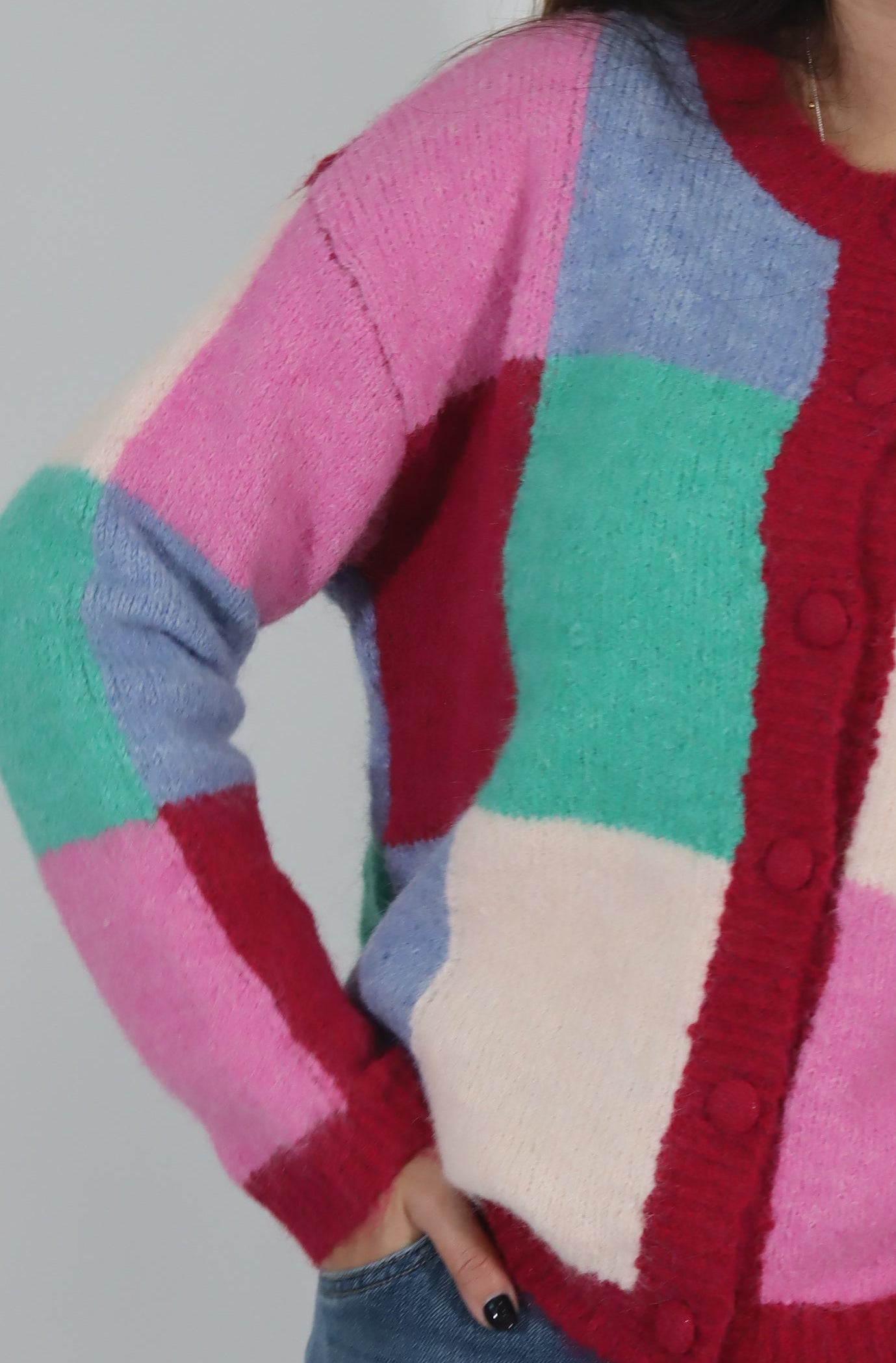 Casaco quadrados coloridos