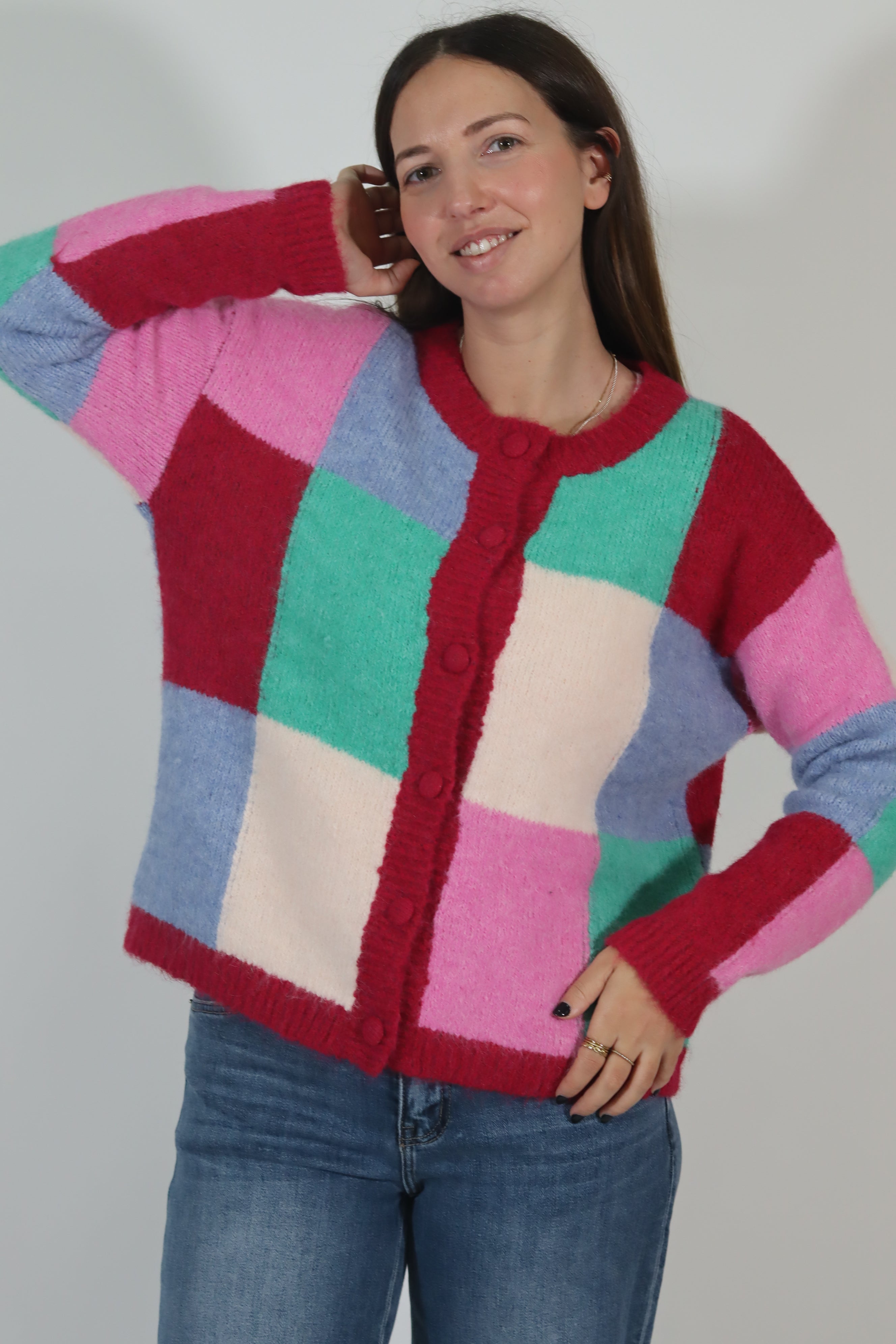 Casaco quadrados coloridos