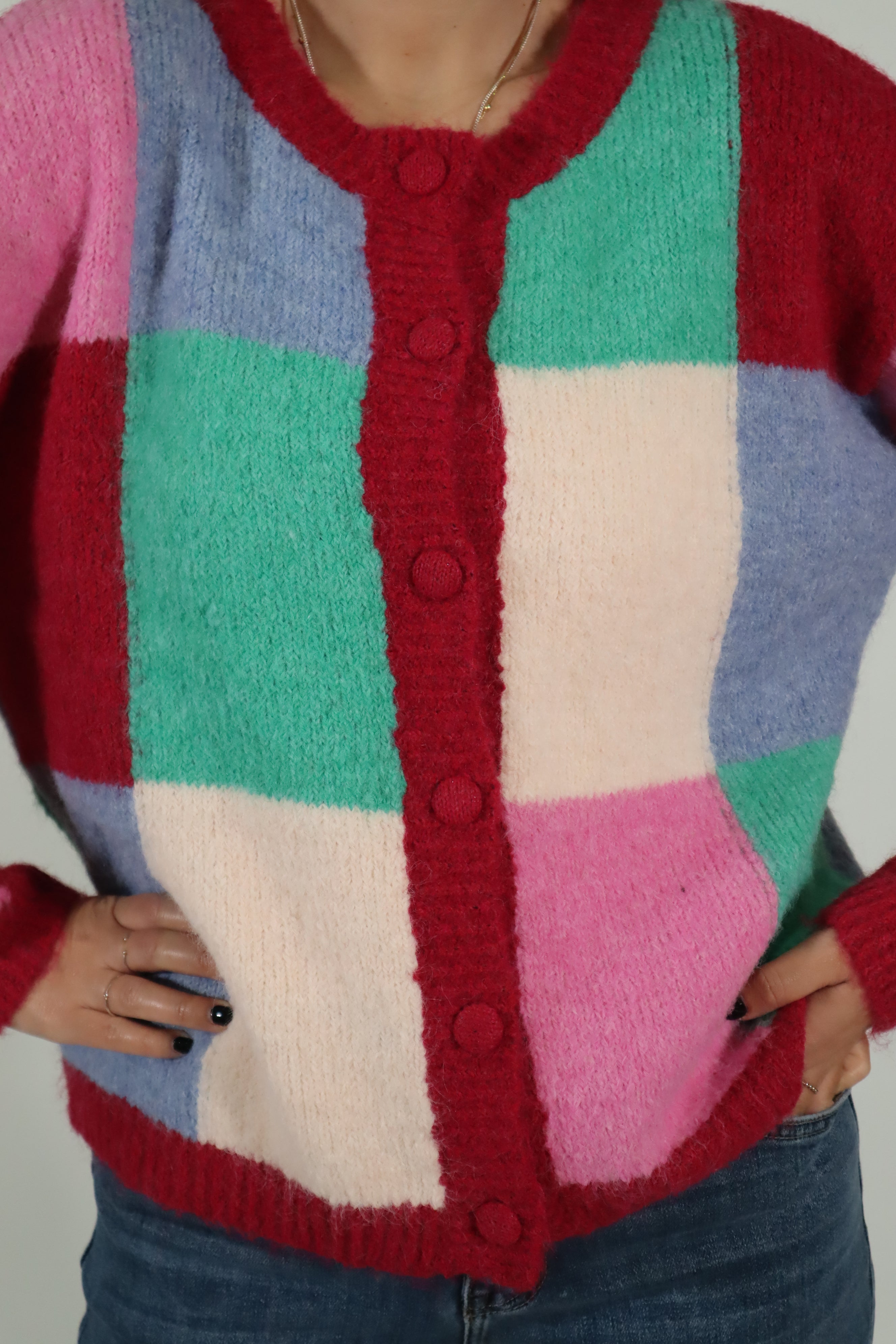 Casaco quadrados coloridos