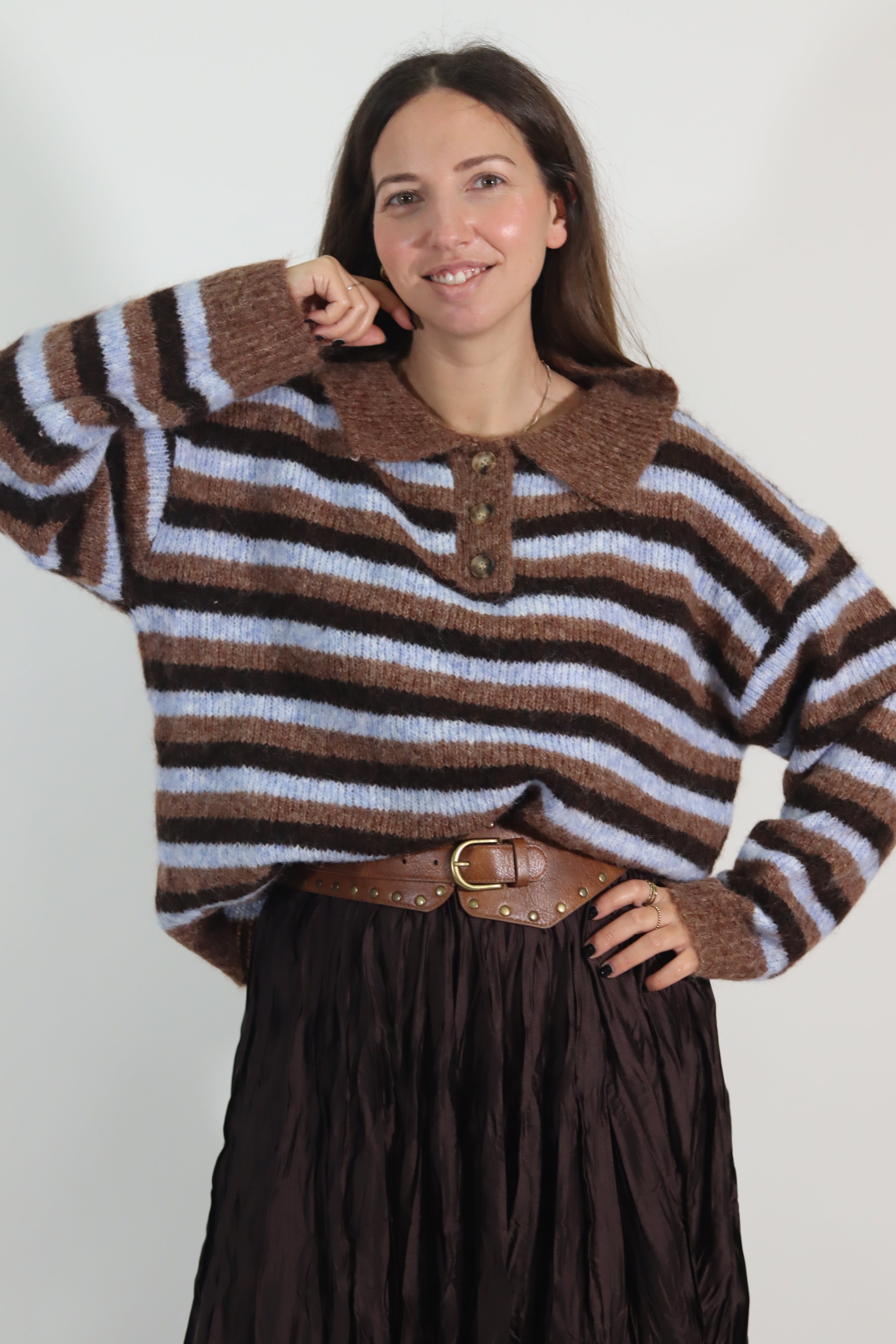 Polo lã riscas