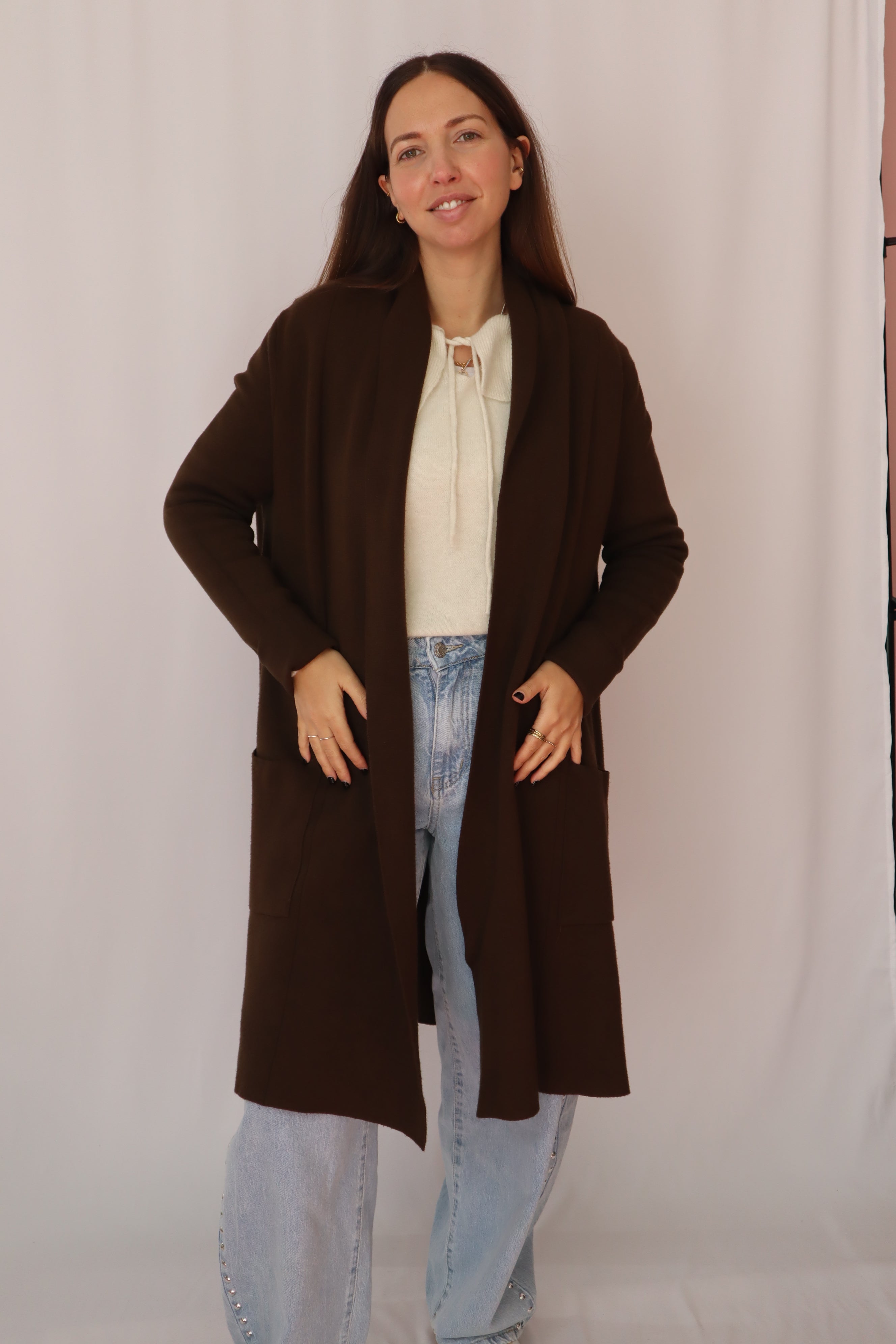 Casaco de malha comprido