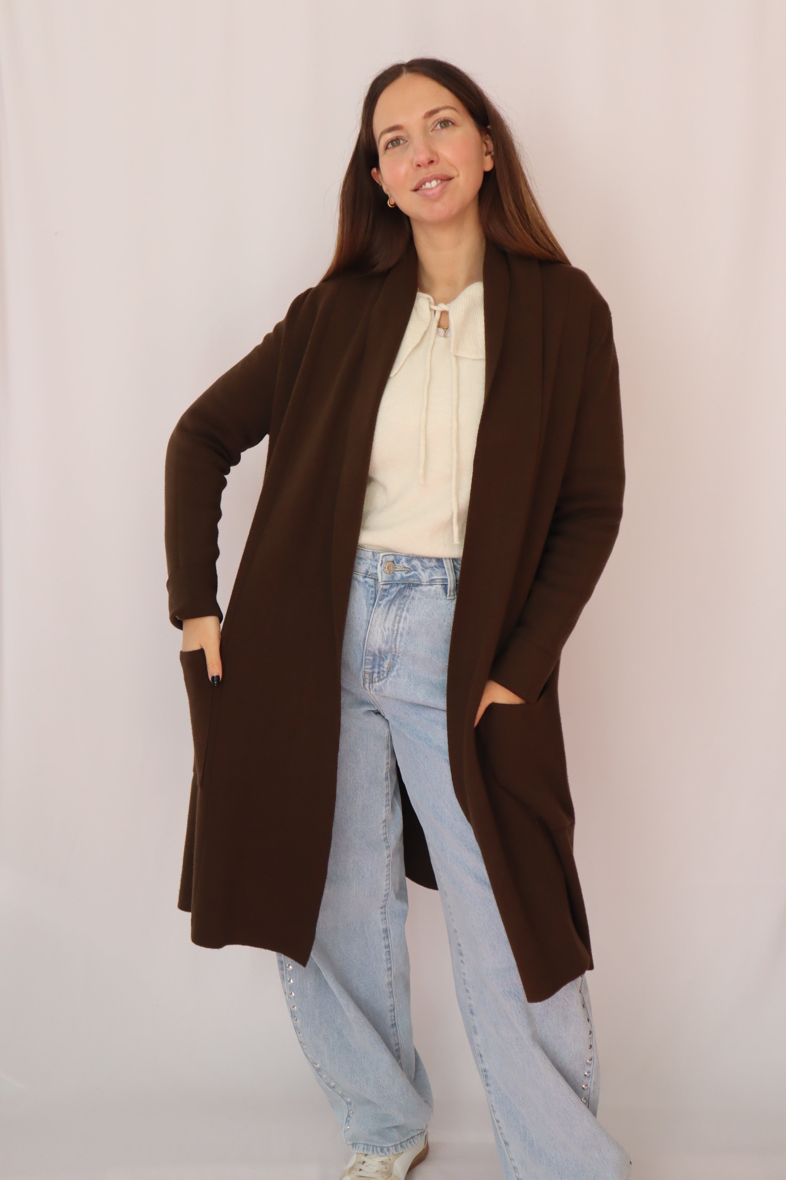 Casaco de malha comprido