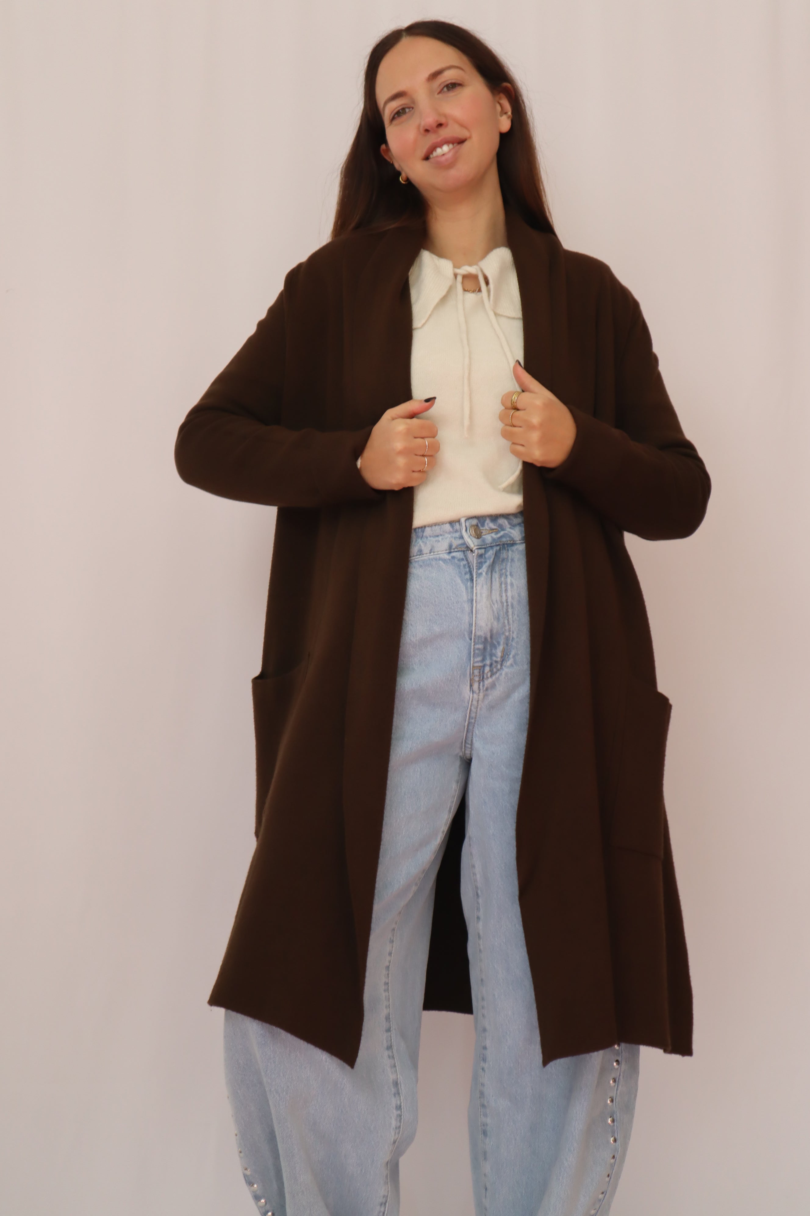 Casaco de malha comprido