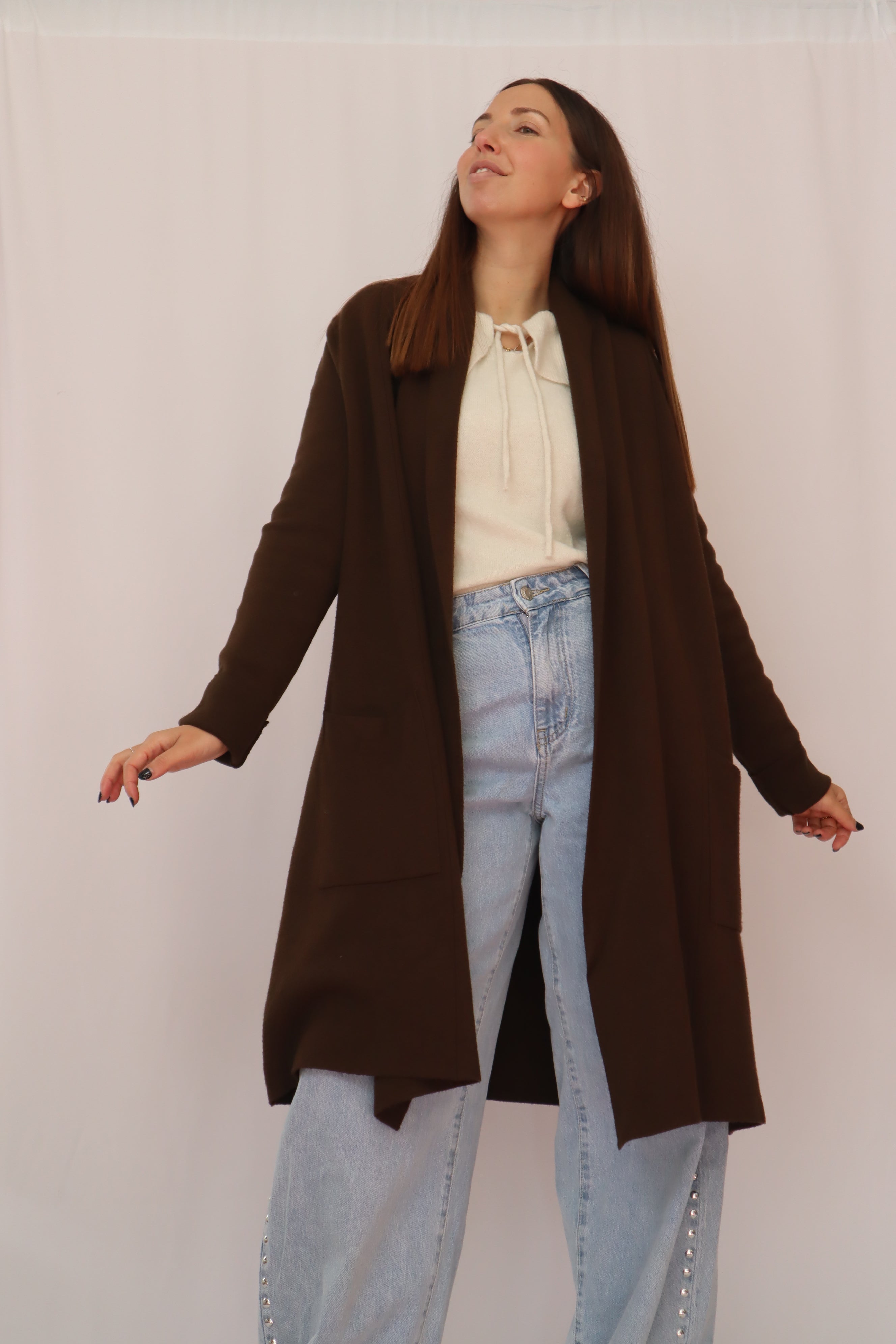 Casaco de malha comprido