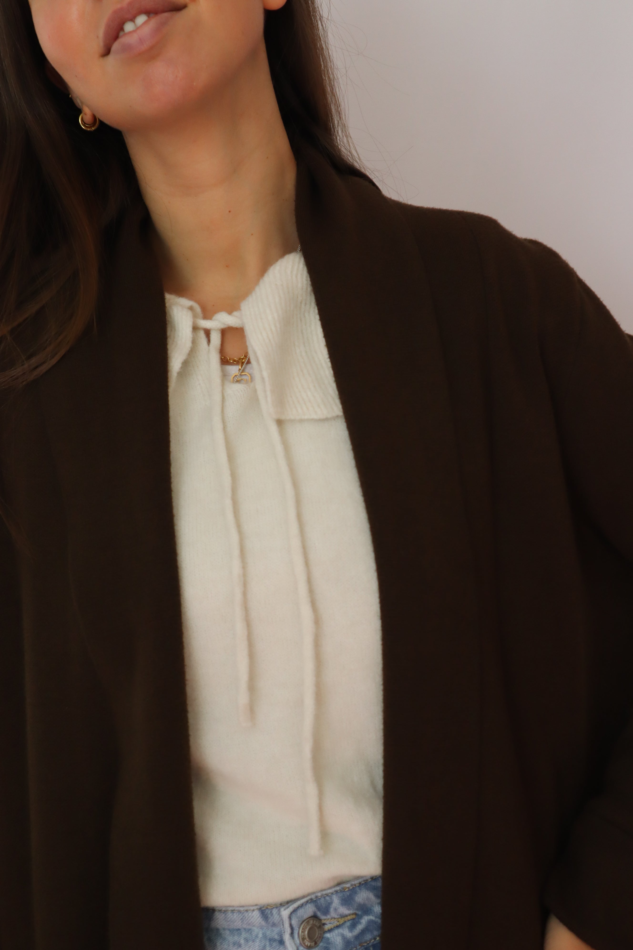 Casaco de malha comprido