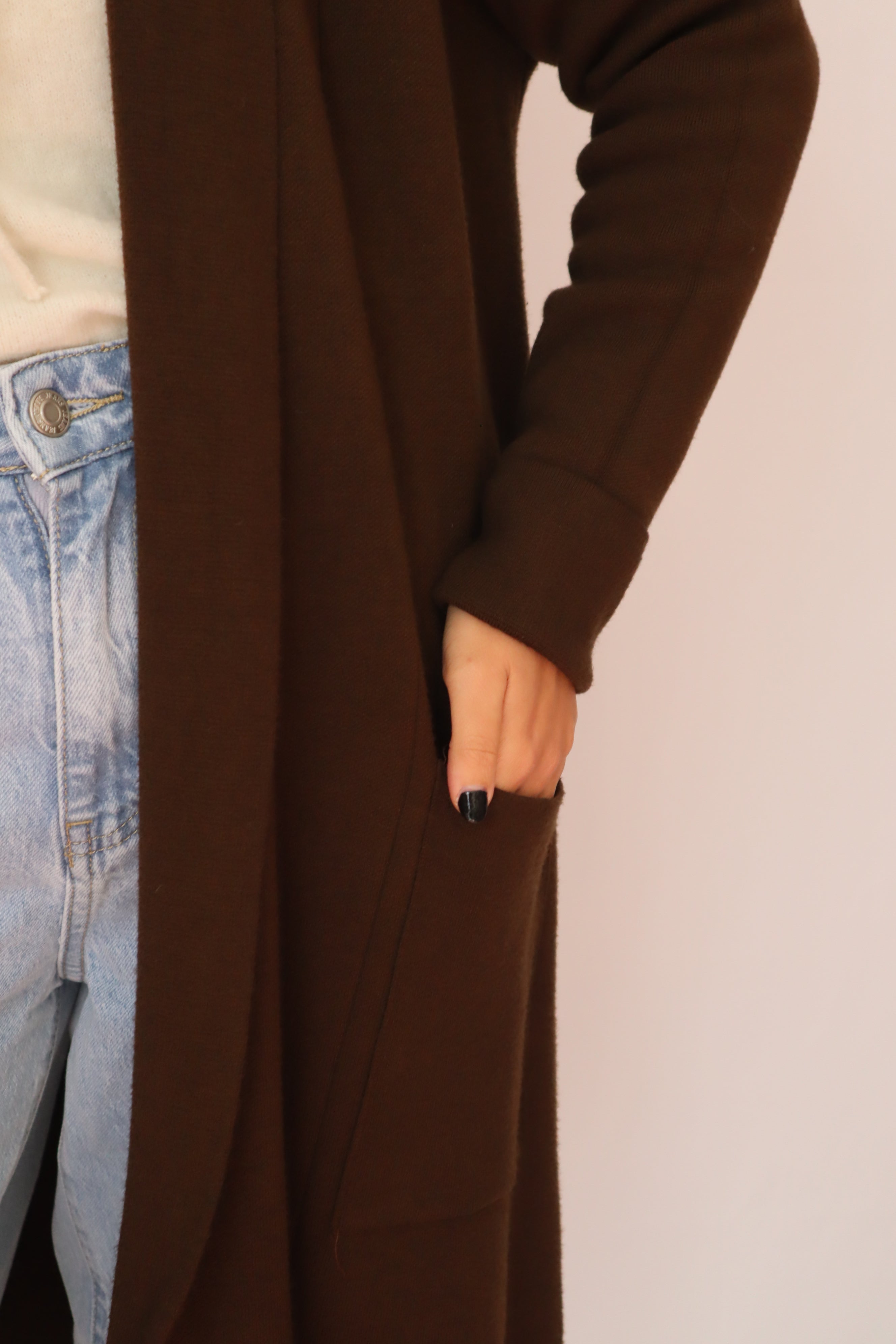 Casaco de malha comprido