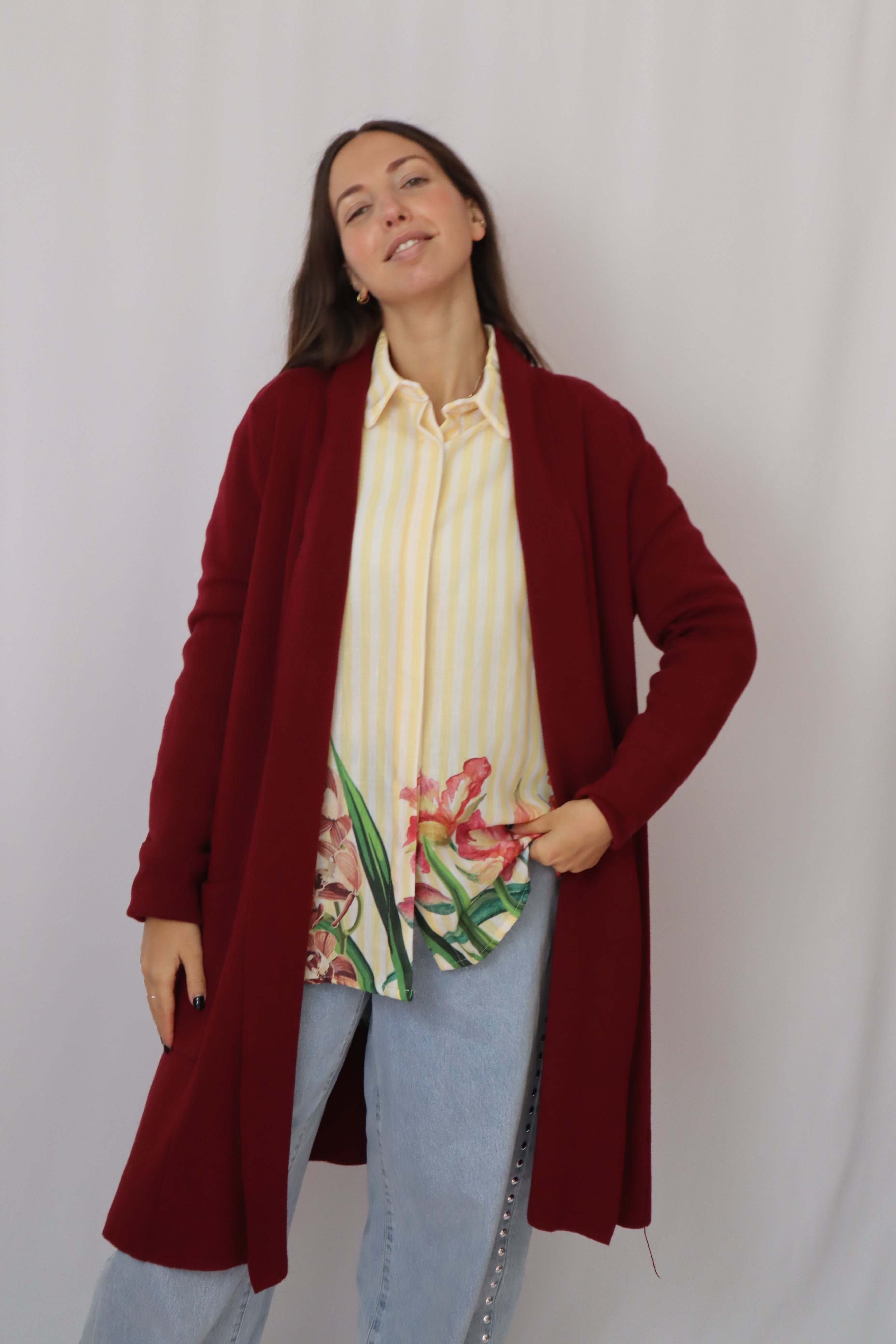 Casaco de malha comprido