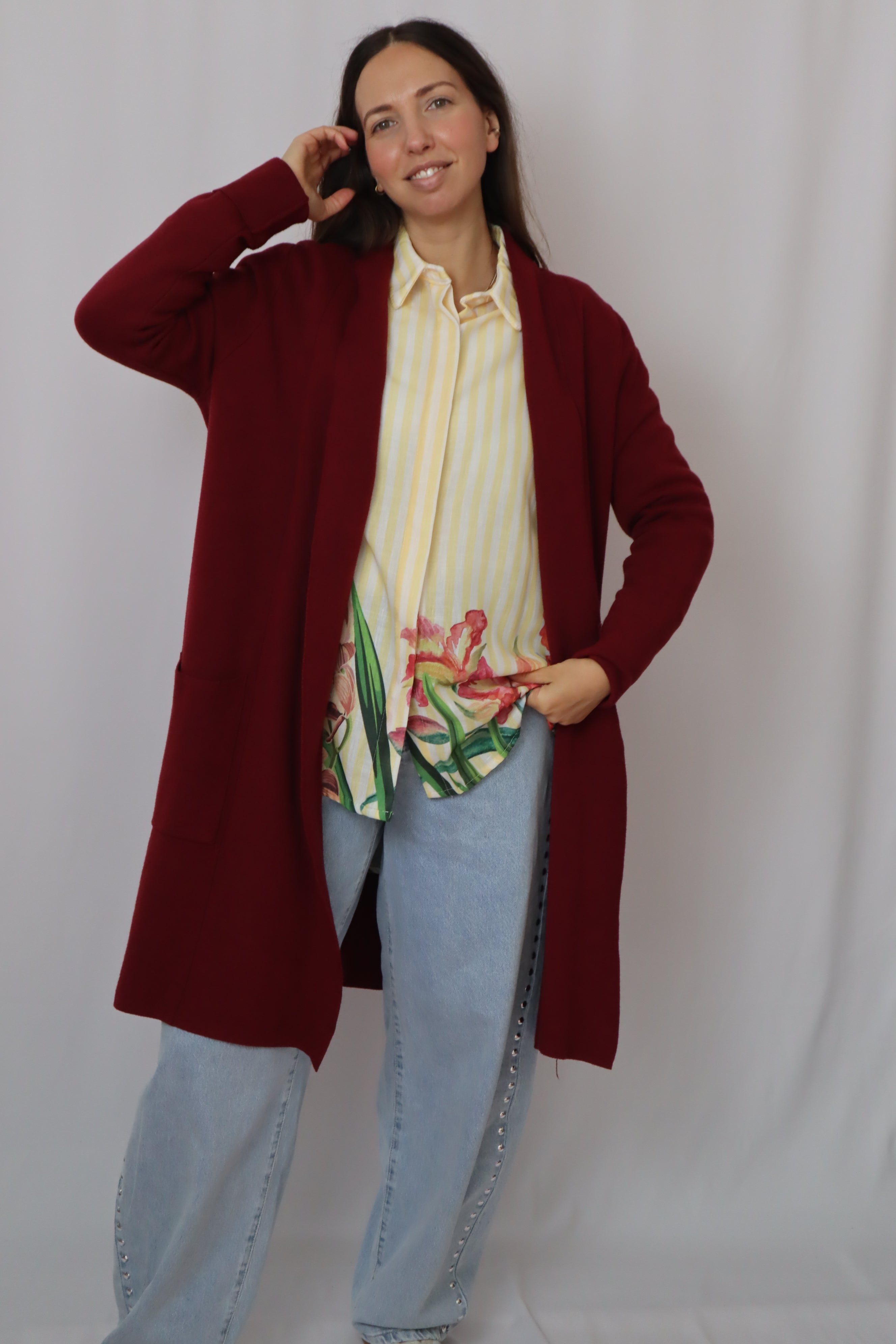 Casaco de malha comprido