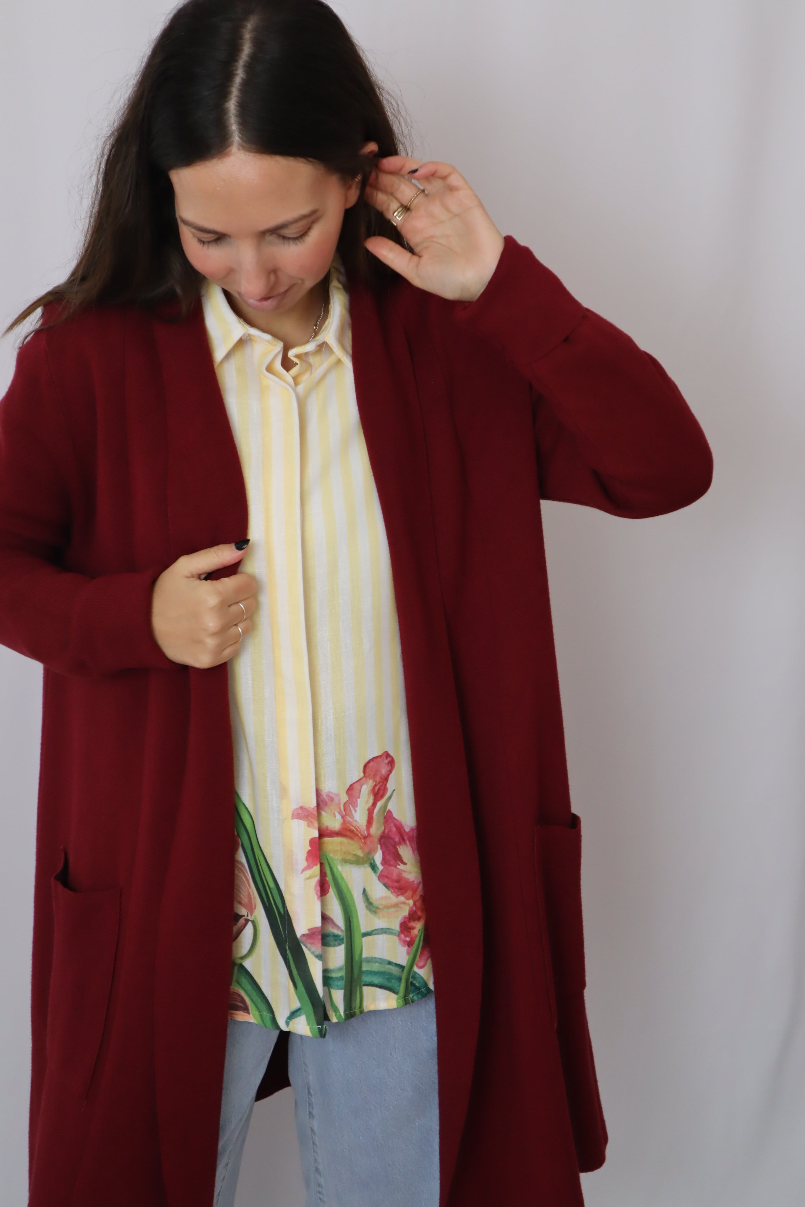 Casaco de malha comprido