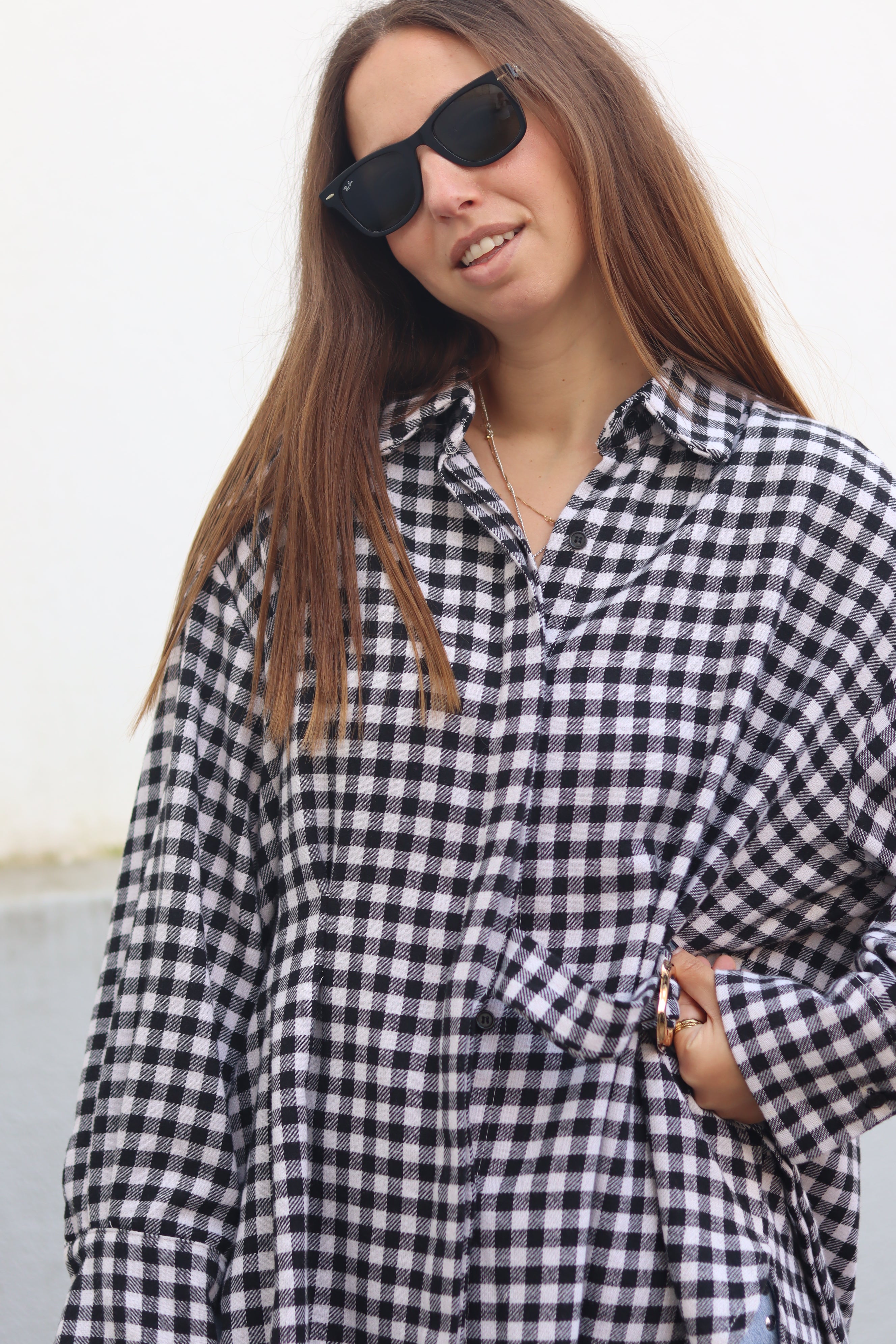 Camisa flanela xadrez com fivela