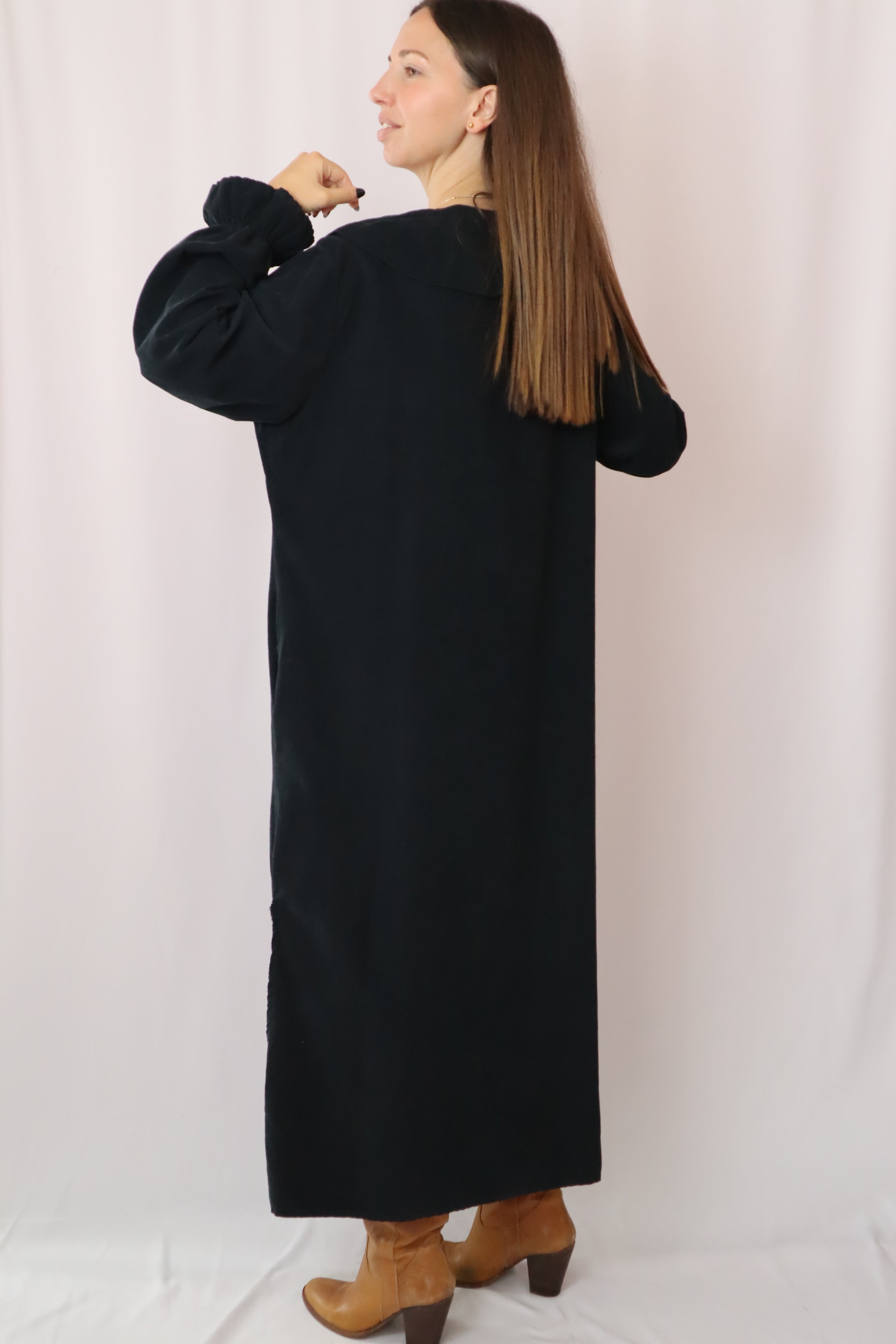 Vestido bombazina preto
