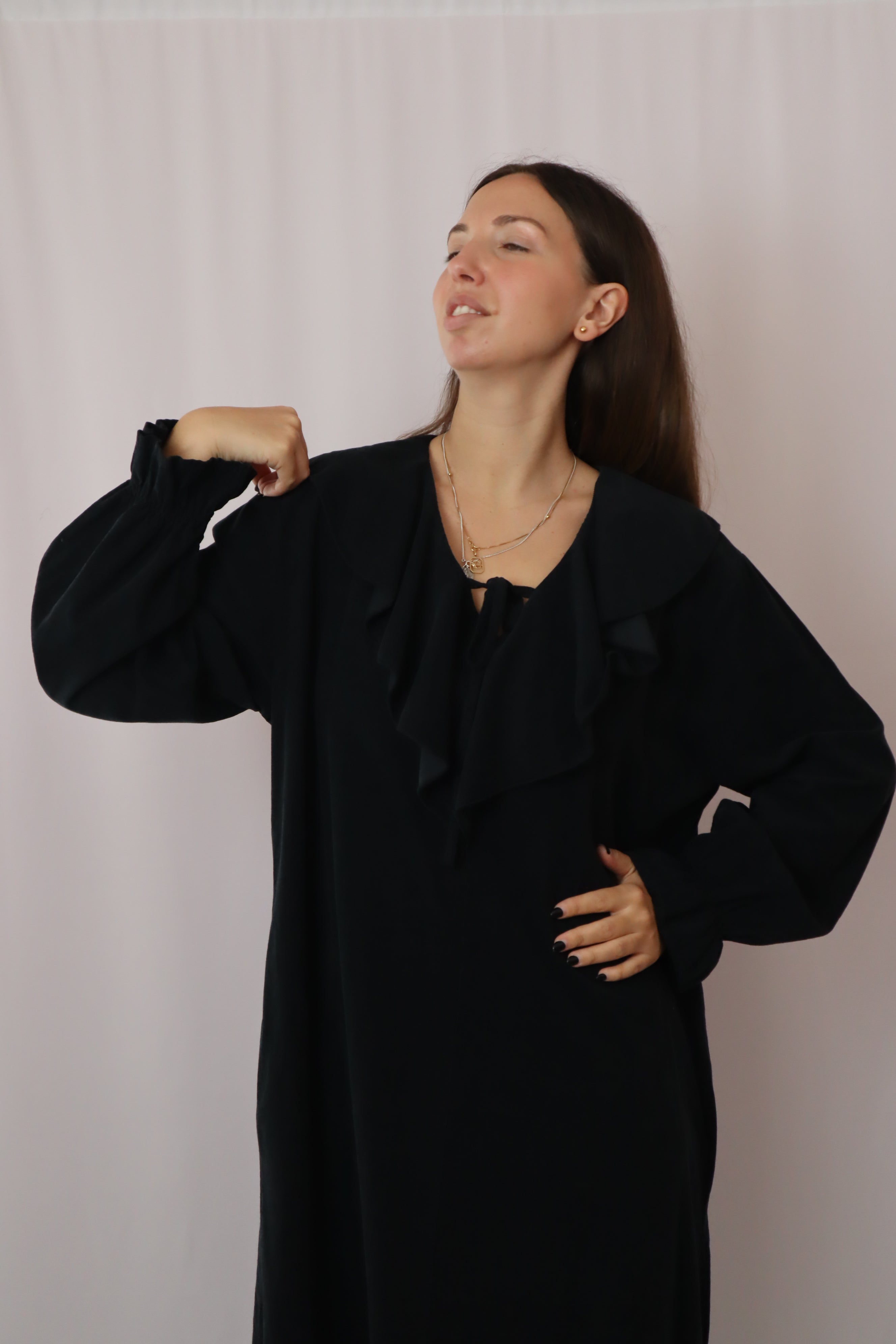 Vestido bombazina preto